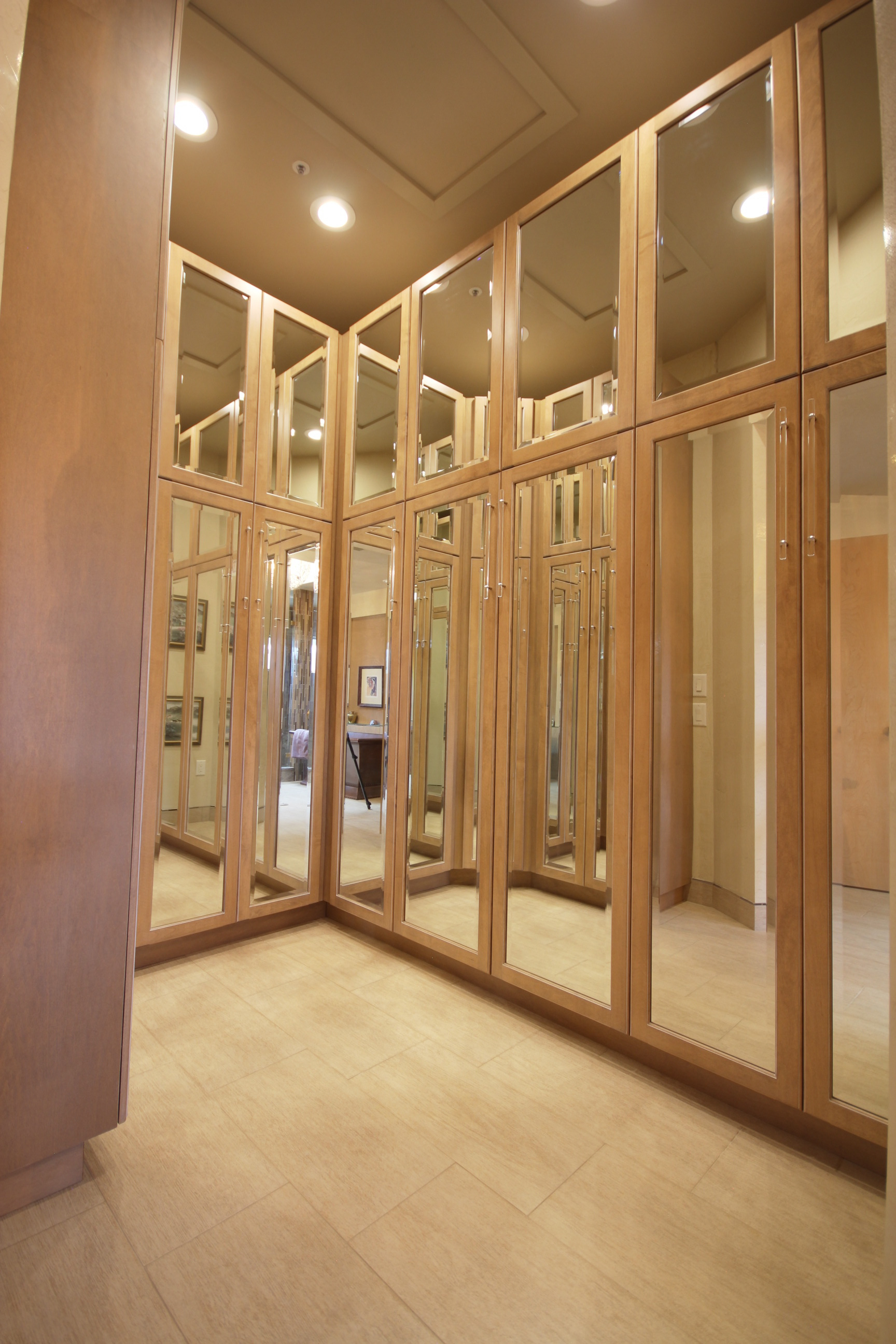 Custom Closet Space with Mirrors installed